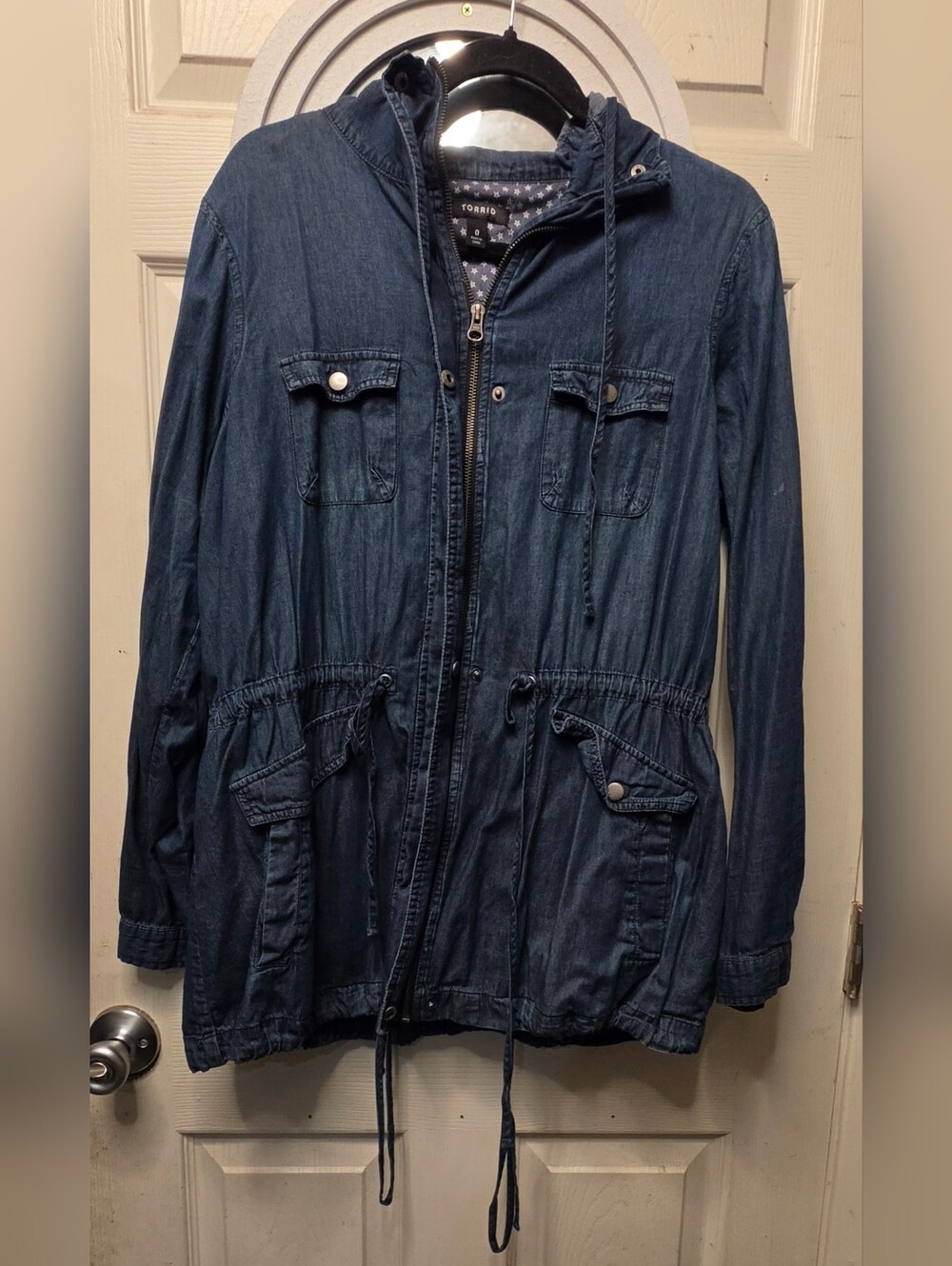 Torrid Dark Denim Utility Anorak Jacket